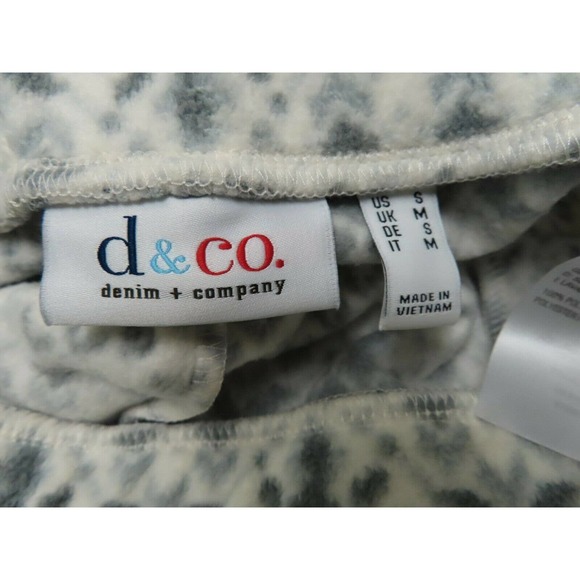 Denim & Co. Small Printed Fleece Drawstring Pants Snowflake Natural White Gray S - Picture 7 of 8
